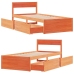 Estructura de cama sin colchón madera de pino marrón 90x200 cm