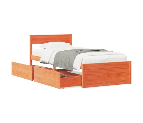 Estructura de cama sin colchón madera de pino marrón 90x200 cm