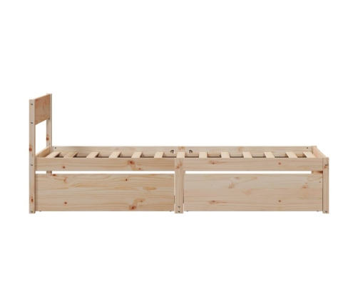 Estructura de cama sin colchón madera maciza de pino 90x190 cm