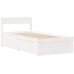 Estructura de cama sin colchón madera maciza blanca 90x190 cm