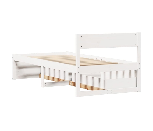 Estructura de cama sin colchón madera maciza blanca 90x190 cm