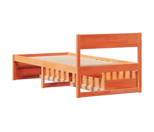 Estructura de cama sin colchón madera maciza marrón 90x190 cm