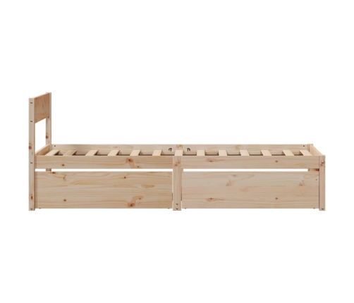 Estructura de cama sin colchón madera maciza pino 75x190 cm