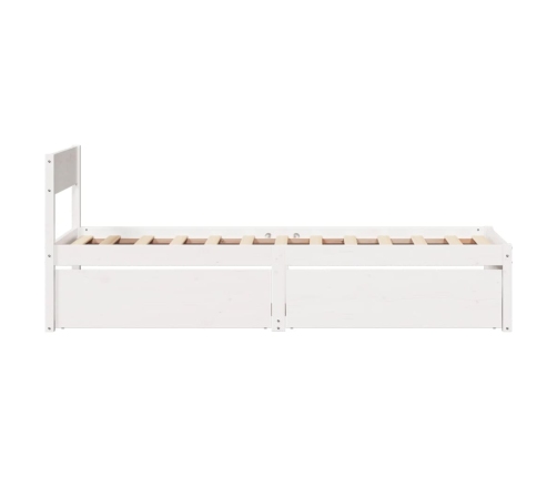 Estructura de cama sin colchón madera maciza blanca 75x190 cm