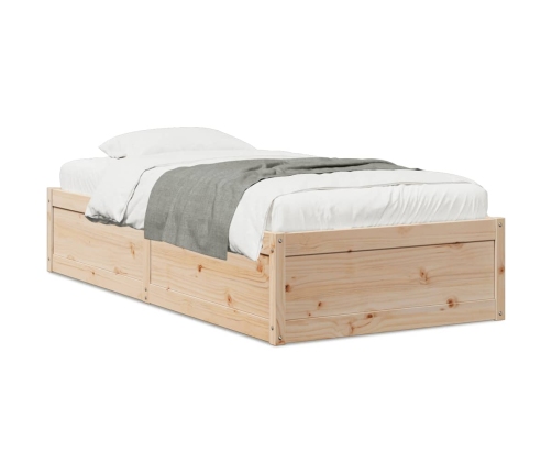 vidaXL Estructura de cama sin colchón madera maciza pino 75x190 cm