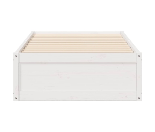 Estructura de cama sin colchón madera maciza blanca 75x190 cm