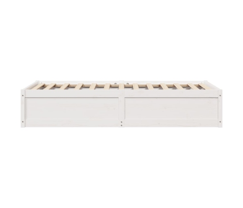 Estructura de cama sin colchón madera maciza blanca 75x190 cm