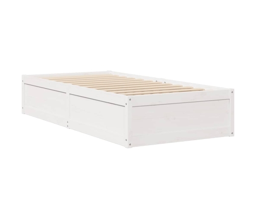 Estructura de cama sin colchón madera maciza blanca 75x190 cm