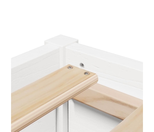 Estructura de cama sin colchón madera maciza blanca 75x190 cm