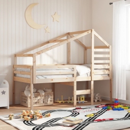 Techo de cama infantil madera maciza pino 198x87x113 cm