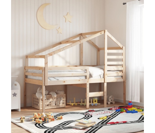 Techo de cama infantil madera maciza pino 198x87x113 cm