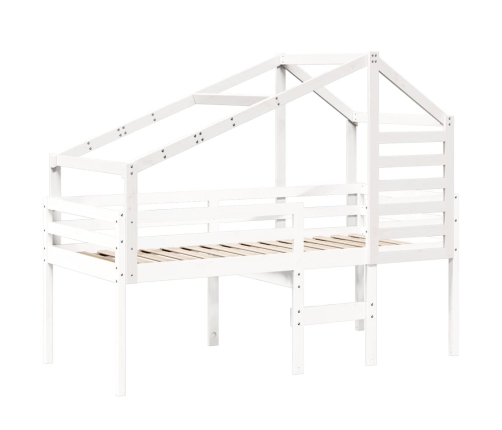 Techo de cama infantil madera maciza pino blanco 198x87x113 cm