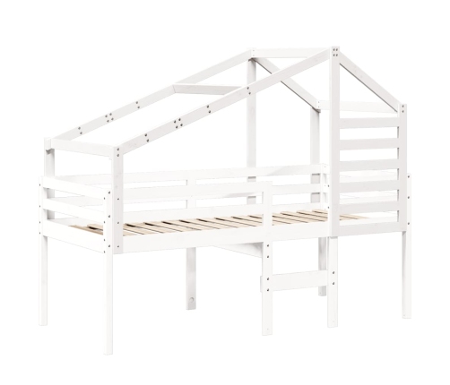 Techo de cama infantil madera maciza pino blanco 198x97x113 cm