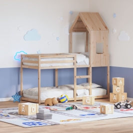 Techo de cama infantil madera maciza pino 60x89x134,5 cm