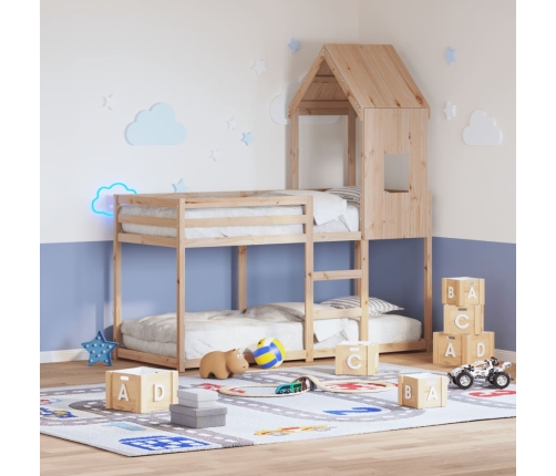 Techo de cama infantil madera maciza pino 60x89x134,5 cm