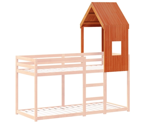 Techo de cama infantil madera maciza pino marrón 60x89x134,5 cm