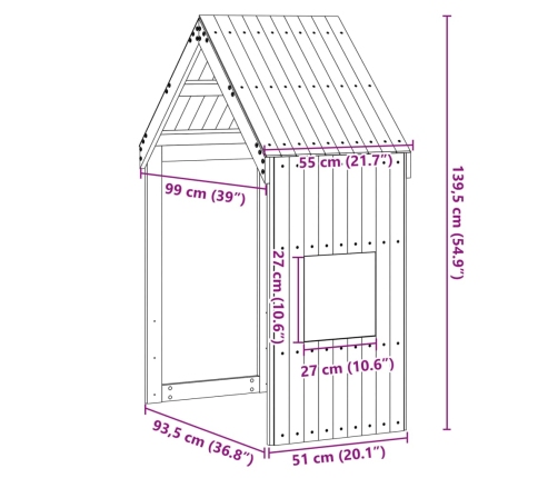 Techo de cama infantil madera maciza pino 55x99x139,5 cm