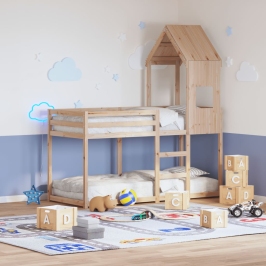 Techo de cama infantil madera maciza pino 55x99x139,5 cm