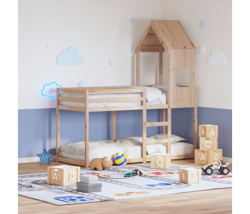 Techo de cama infantil madera maciza pino 55x99x139,5 cm