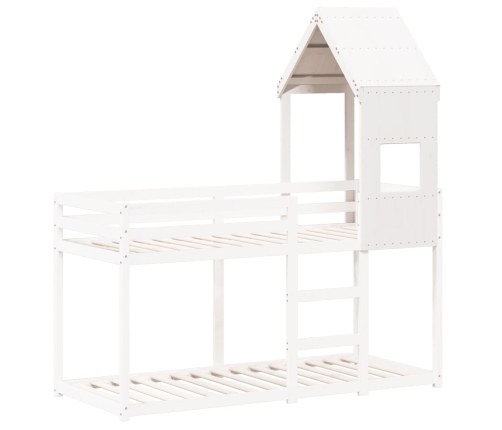 Techo de cama infantil madera maciza pino blanco 55x99x139,5 cm