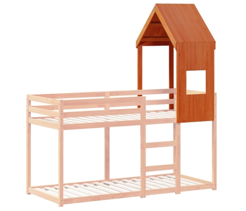 Techo de cama infantil madera maciza pino marrón 55x99x139,5 cm