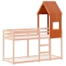 Techo de cama infantil madera maciza pino marrón 55x99x139,5 cm