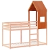 Techo de cama infantil madera maciza pino marrón 55x84x132 cm