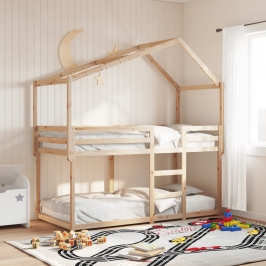 Techo de cama infantil madera maciza pino 213x95,5x144,5 cm