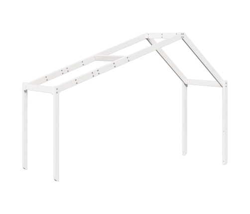 Techo de cama infantil madera maciza blanco 203x95,5x142 cm