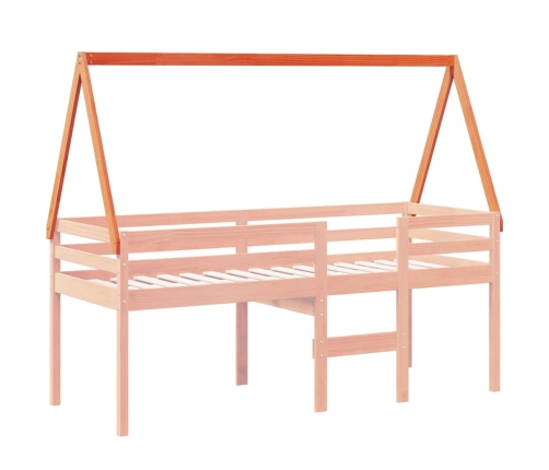 Techo de cama infantil madera maciza pino marrón 209x95,5x88 cm