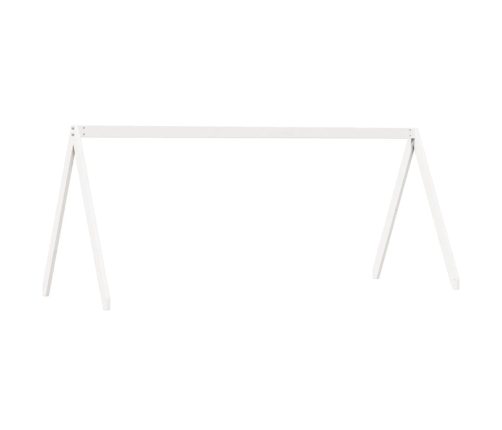 Techo de cama infantil madera maciza blanco 209x85,5x88 cm