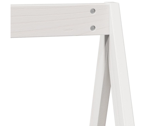 Techo de cama infantil madera maciza blanco 209x85,5x88 cm