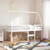 Techo de cama infantil madera maciza pino blanco 199x95,5x88 cm