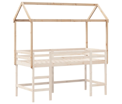 Techo de cama infantil madera maciza pino 217x95,5x159 cm