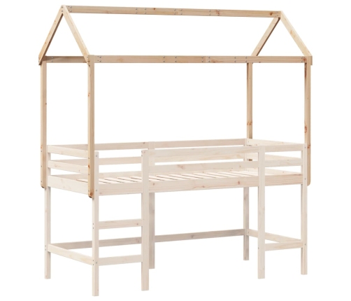 Techo de cama infantil madera maciza pino 217x85,5x154 cm