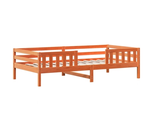 Estructura de cama sin colchón madera de pino marrón 90x200 cm