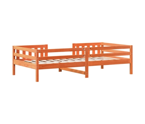 Estructura de cama sin colchón madera de pino marrón 90x200 cm