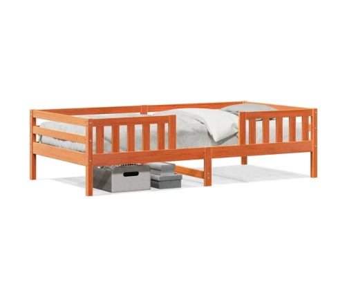 Estructura de cama sin colchón madera de pino marrón 90x200 cm