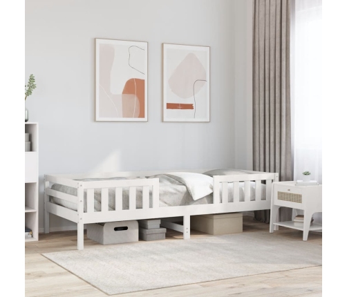 Cama sin colchón madera maciza de pino blanca 80x200 cm