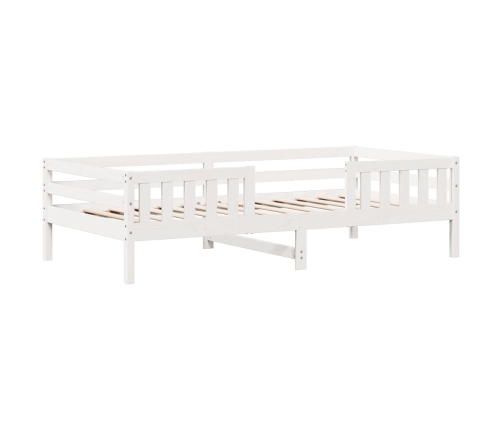 Estructura de cama sin colchón madera maciza blanca 90x190 cm