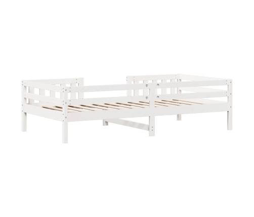 Estructura de cama sin colchón madera maciza blanca 90x190 cm