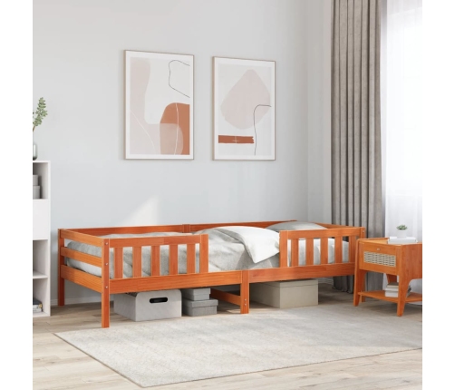 Estructura de cama sin colchón madera maciza marrón 90x190 cm