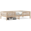 Estructura de cama sin colchón madera maciza pino 75x190 cm