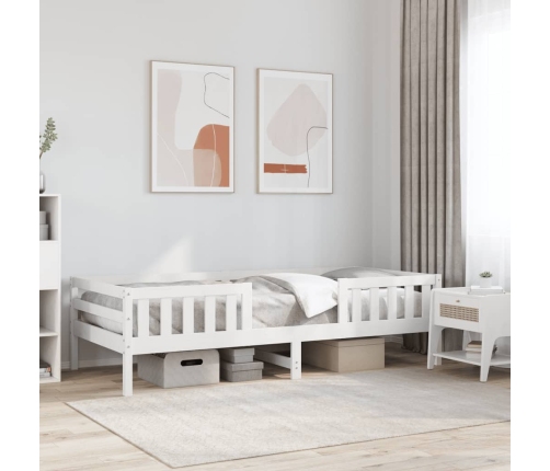 vidaXL Estructura de cama sin colchón madera maciza blanca 75x190 cm