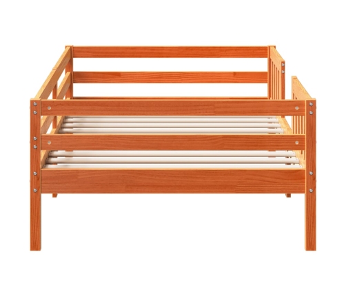 Estructura de cama sin colchón madera maciza marrón 75x190 cm