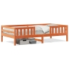 Estructura de cama sin colchón madera maciza marrón 75x190 cm