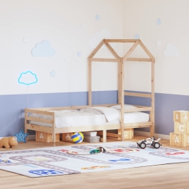 Techo de cama infantil madera maciza pino 118x70x176,5 cm