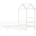 Techo de cama infantil madera maciza blanco 118x70x176,5 cm