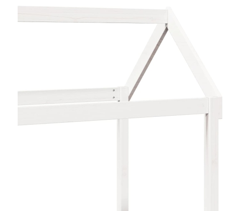 Techo de cama infantil madera maciza blanco 118x70x176,5 cm