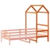 Techo de cama infantil madera maciza marrón 118x70x176,5 cm